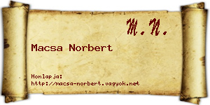 Macsa Norbert névjegykártya